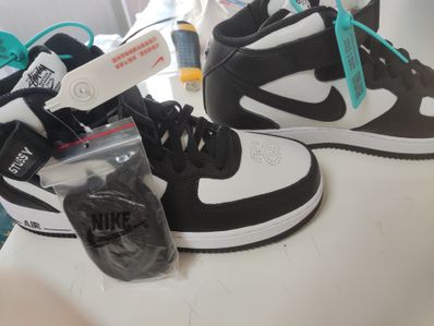 Stussy × Nike Air Force 1 Mid "Black and Light Bone"