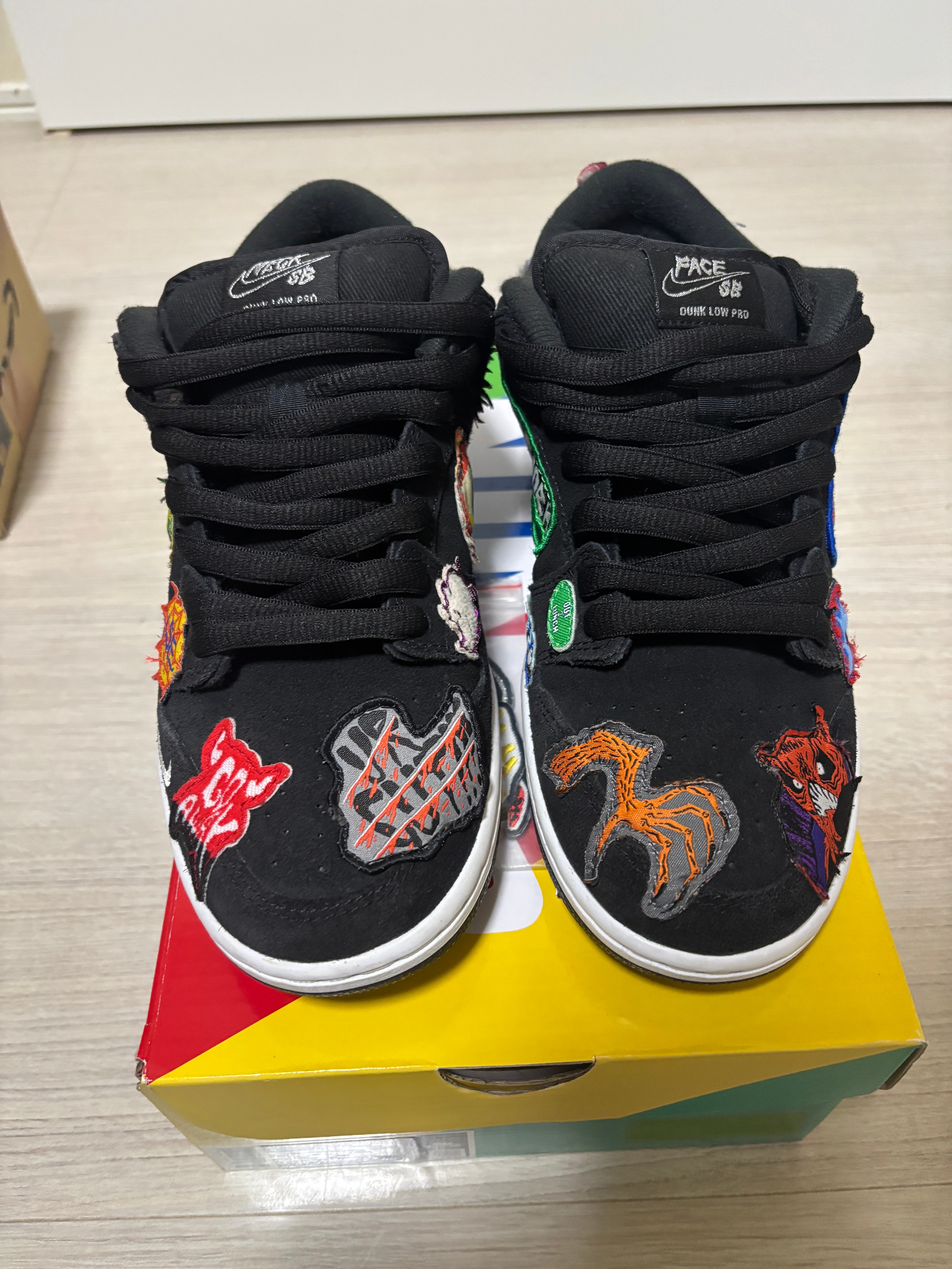 Neck face × Nike SB Dunk Low "Black/White/Multi Color"