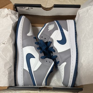 Nike GS Air Jordan 1 Mid "True Blue"