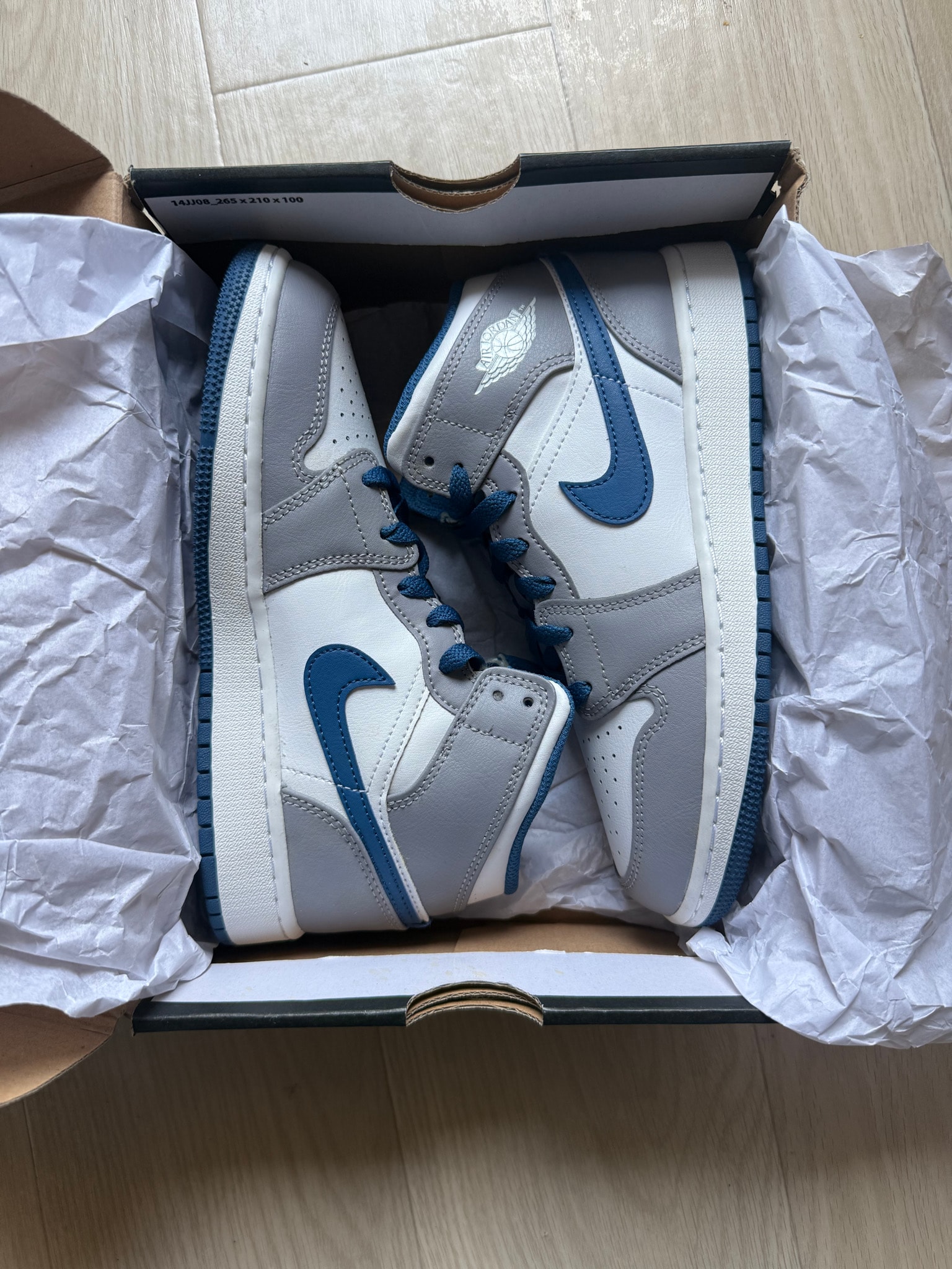 Nike GS Air Jordan 1 Mid "True Blue"