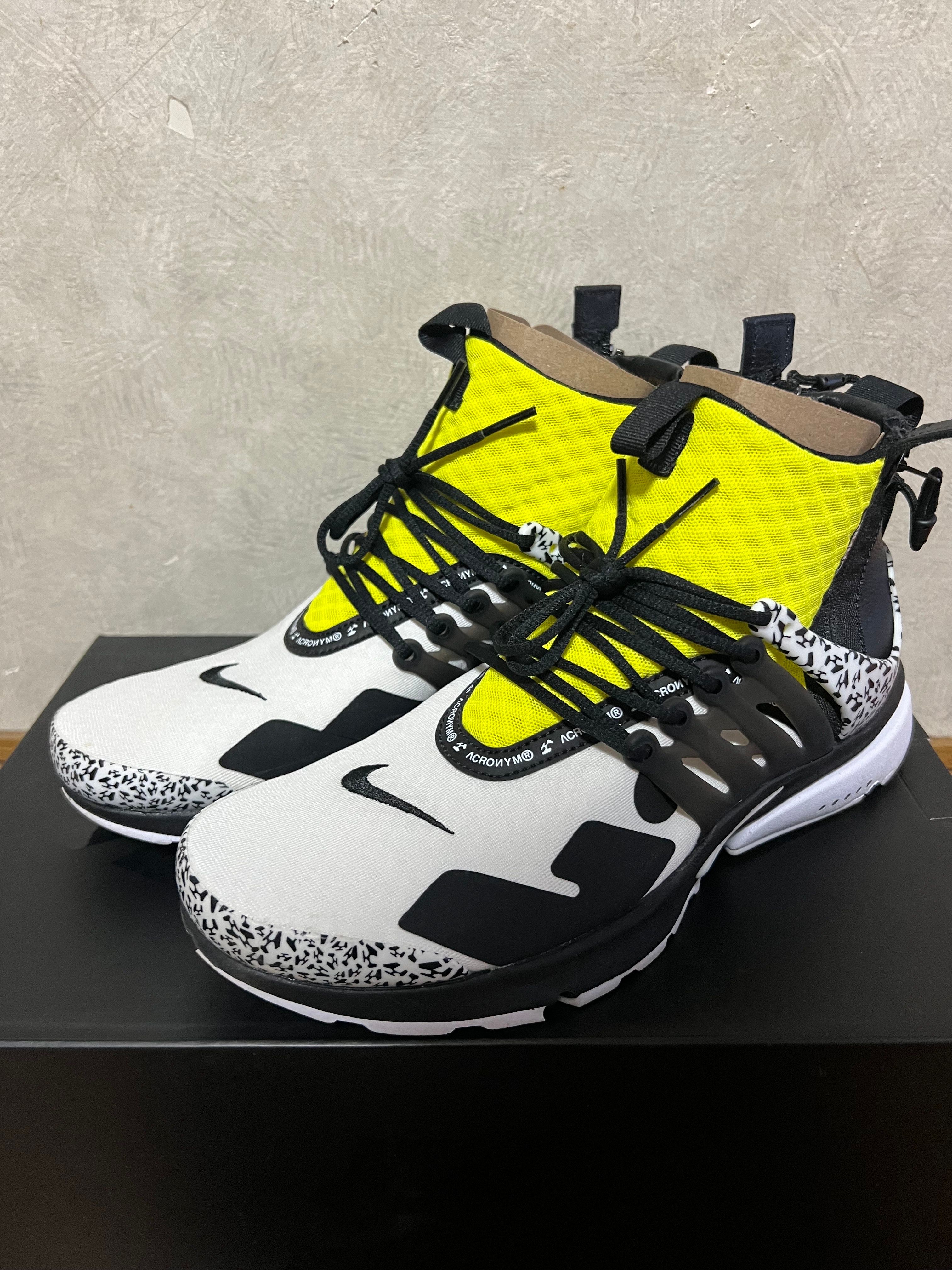ACRONYM × Nike Air Presto Mid "White/Black/Dynamic Yellow"