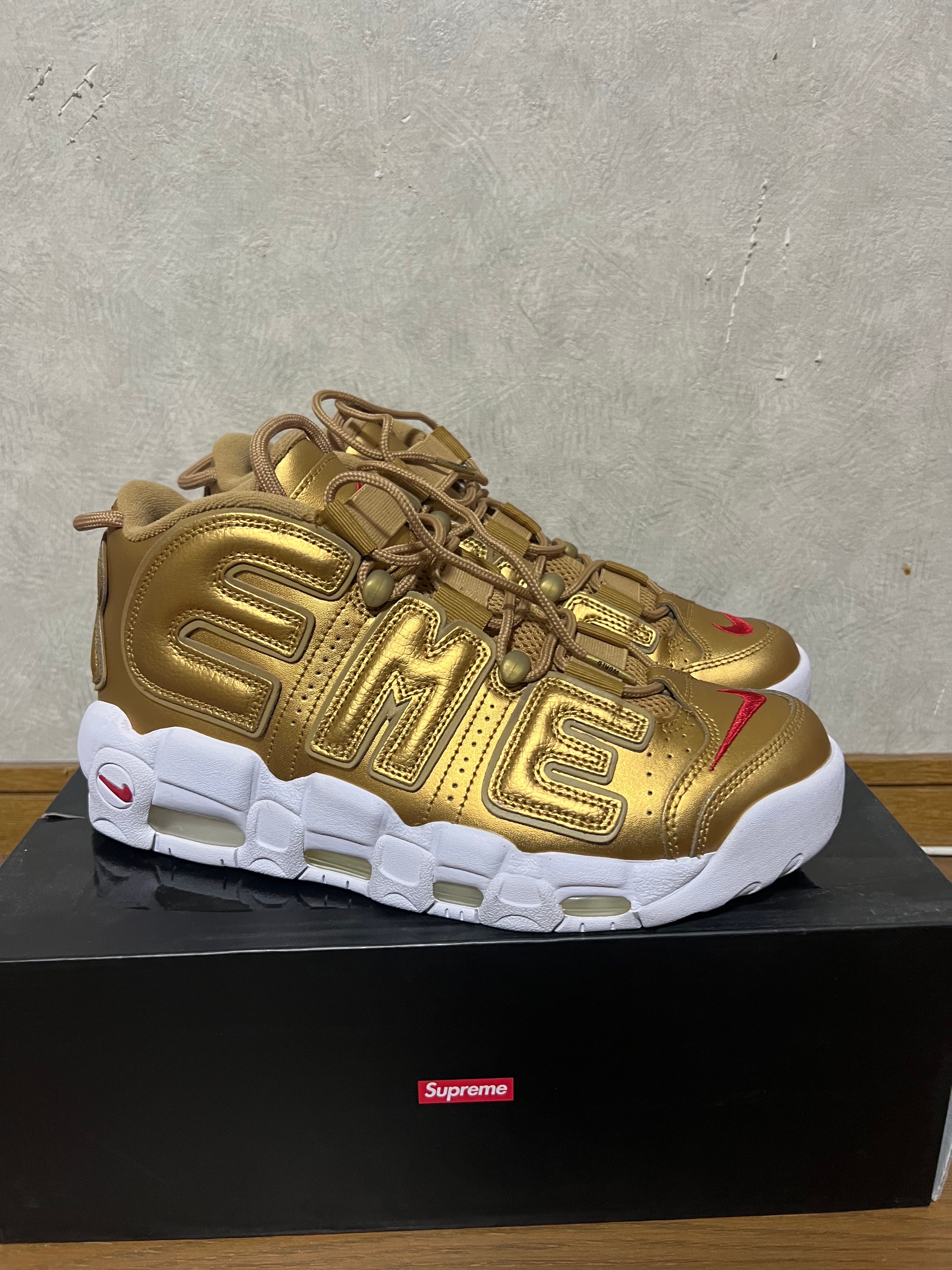 Supreme × Nike Air More Uptempo "Metallic Gold"