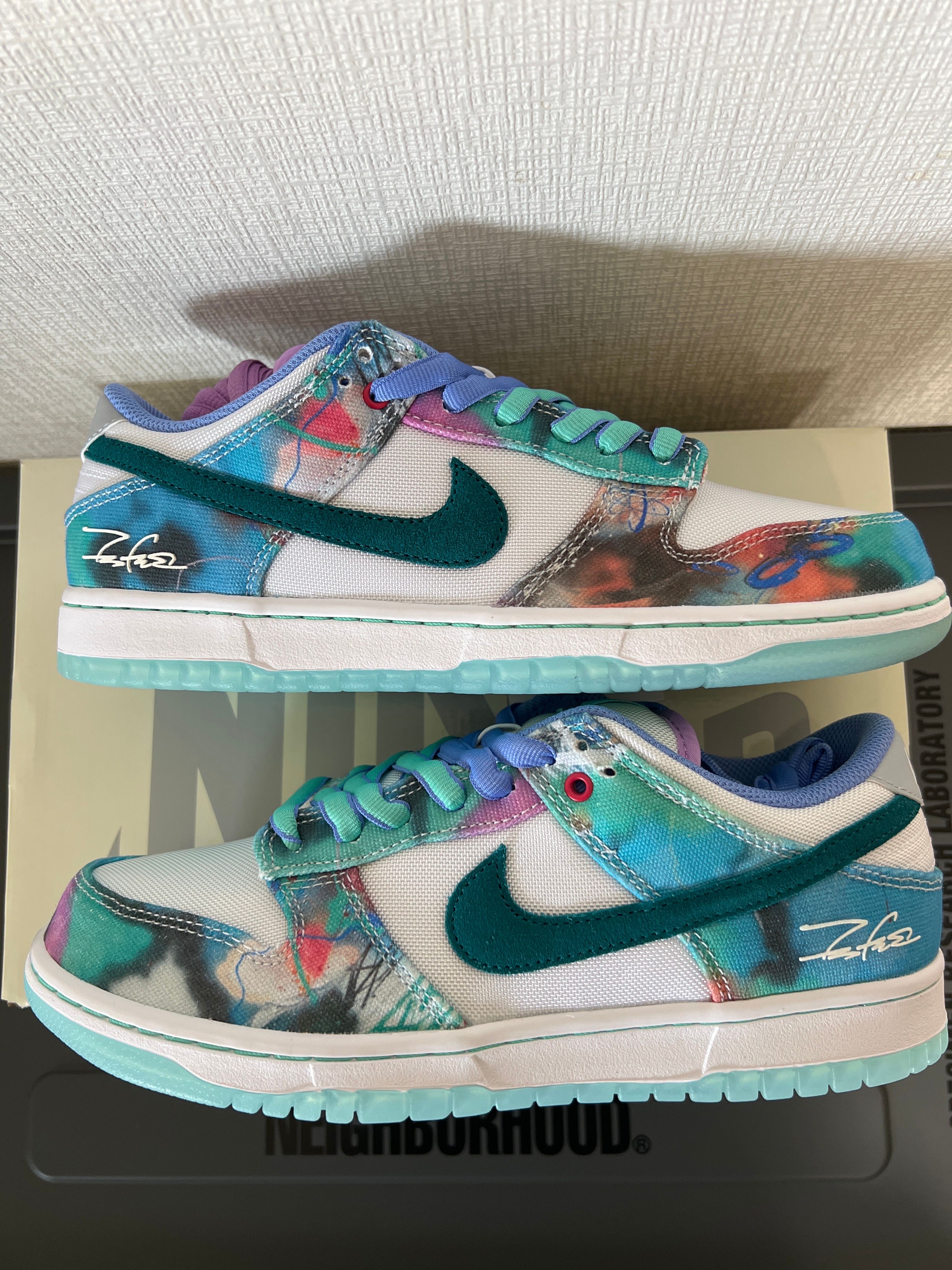Futura × Nike SB Dunk Low "White and Geode Teal"