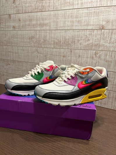 Air max 90 leather (gs) barely rose/ gunsmoke-white hot sale