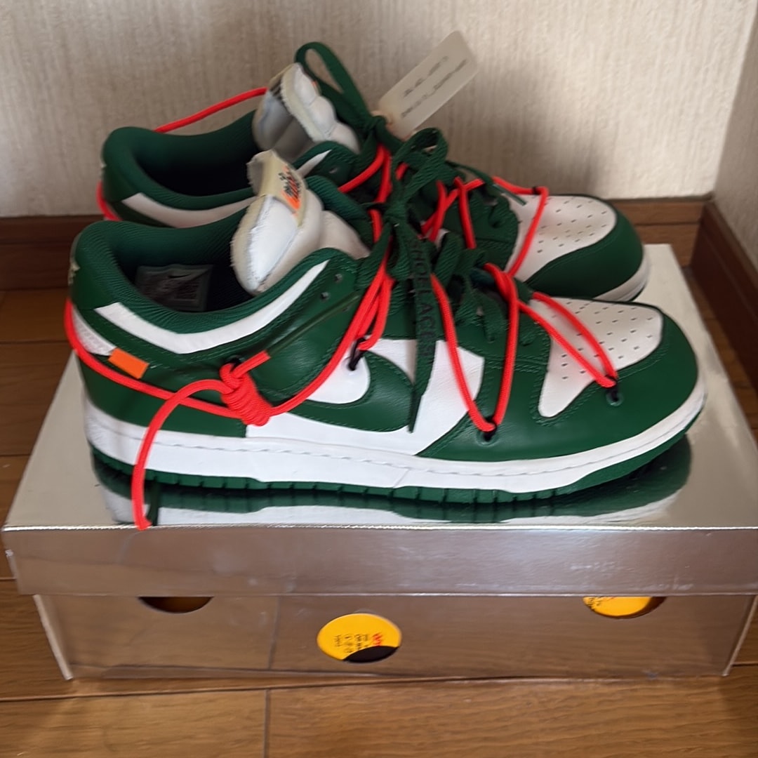 Off-White × Nike Dunk Low "White/Pine Green"