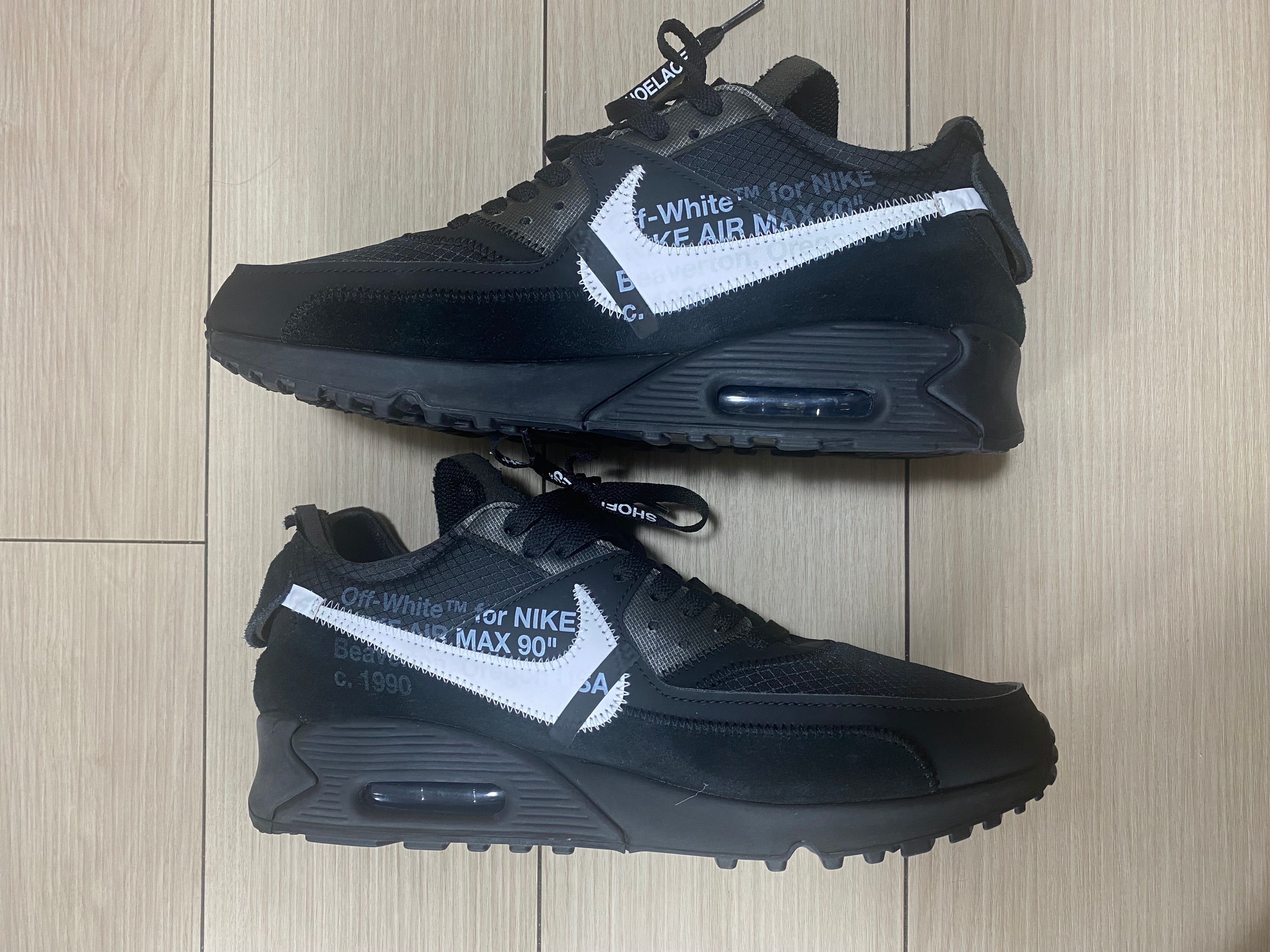 Off-White × Nike Air Max 90 "Black/Black-Cone-White"