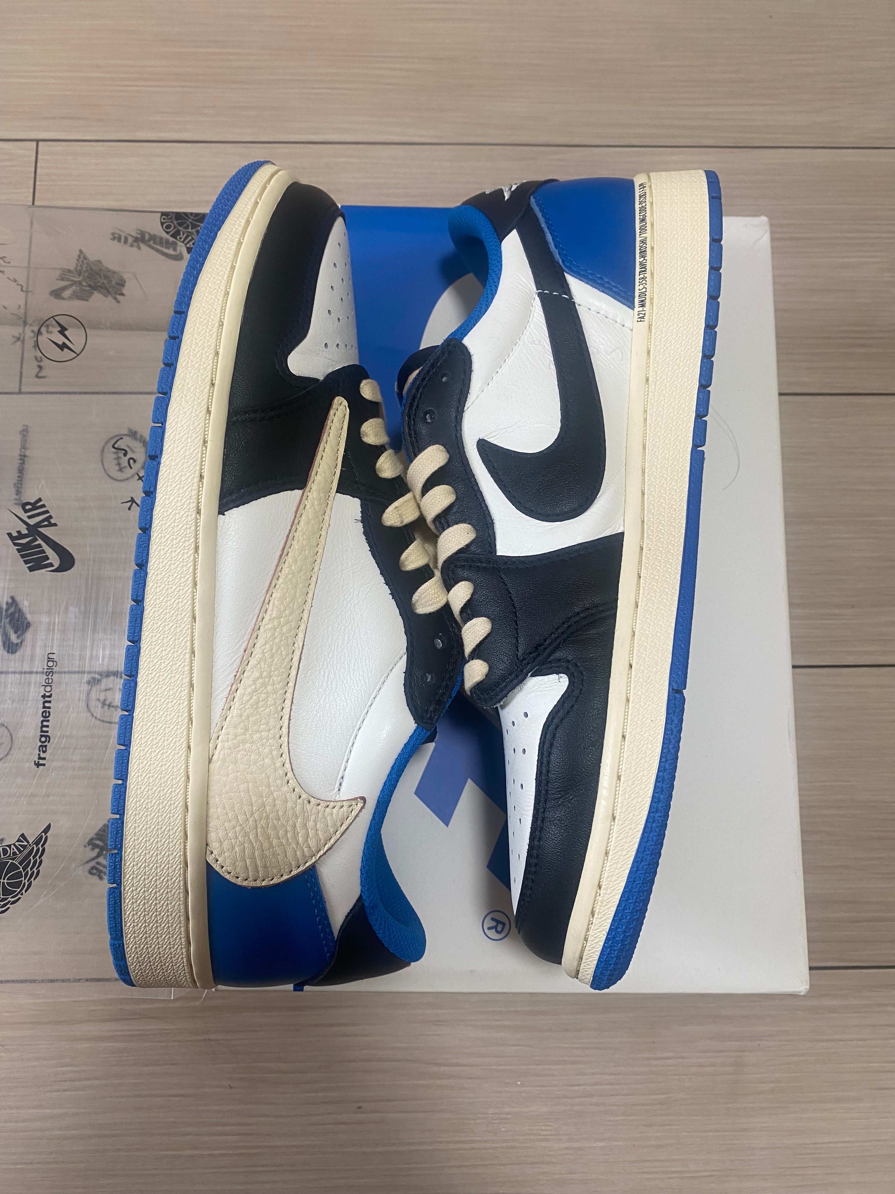 Travis Scott × fragment design × Nike Air Jordan 1 Low OG SP "Military Blue"