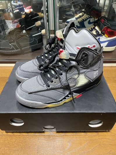 Off-White × Nike Air Jordan 5 "Black/Muslin/Fire Red"