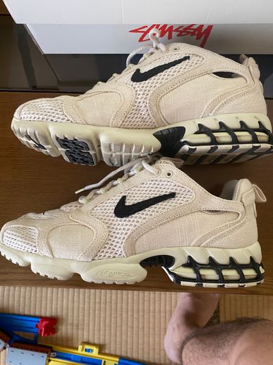 Stussy × Nike Air Zoom Spiridon CG 2 "Fossil/Black"