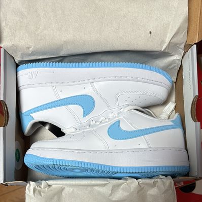 Nike GS Air Force 1 "White/Aquarius Blue"