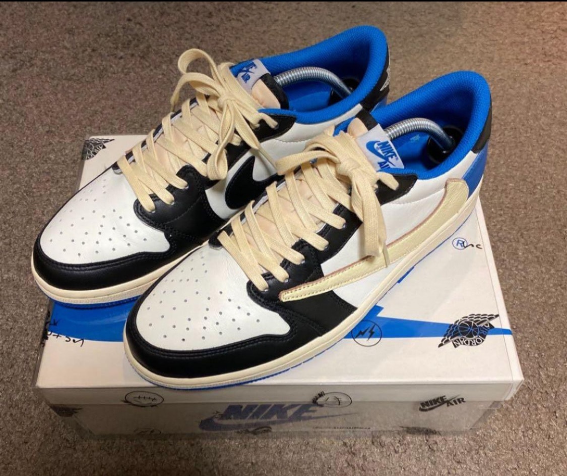 Travis Scott × fragment design × Nike Air Jordan 1 Low OG SP "Military Blue"