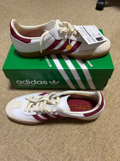 Sporty & Rich × adidas Samba OG "White/Burgundy"
