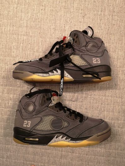 Off-White × Nike Air Jordan 5 "Black/Muslin/Fire Red"