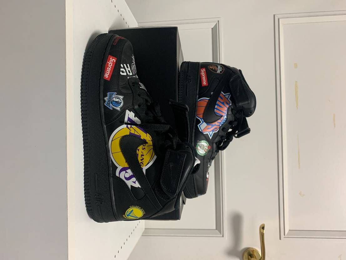 Supreme × NBA × Nike Air Force 1 Mid '07 "Black"