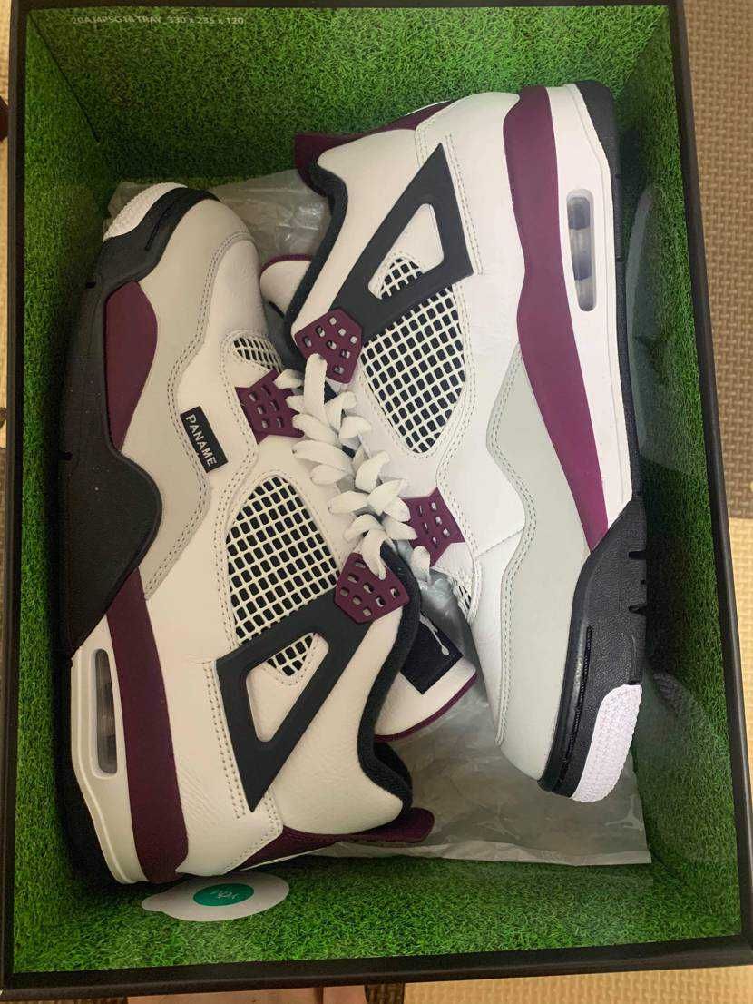 Paris Saint Germain ×Nike Air Jordan 4 Retro "White/Bordeaux/Neutral Gray"