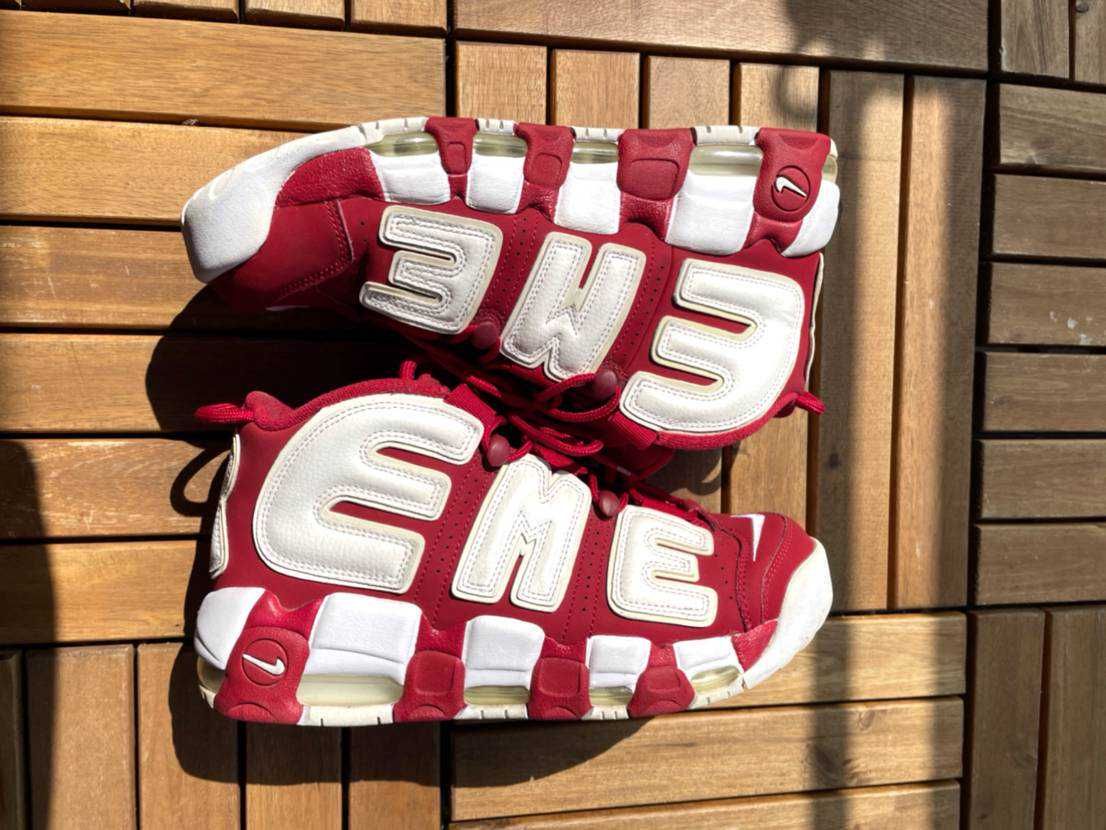 Supreme × Nike Air More Uptempo "White/Red"