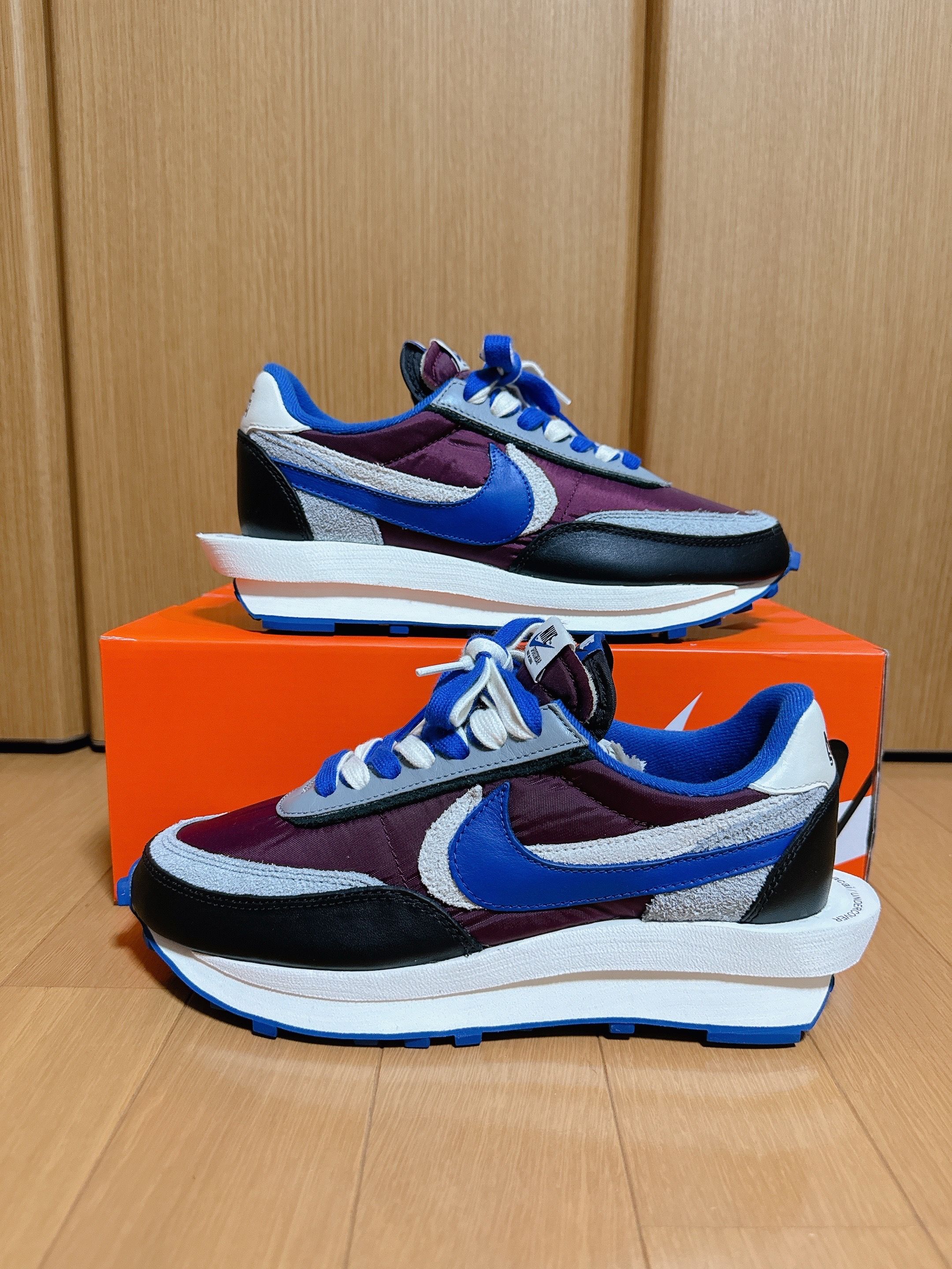 UNDERCOVER × sacai × Nike LD Waffle "Night Maroon/Pale Ivory-Ground Grey-Team Royal"
