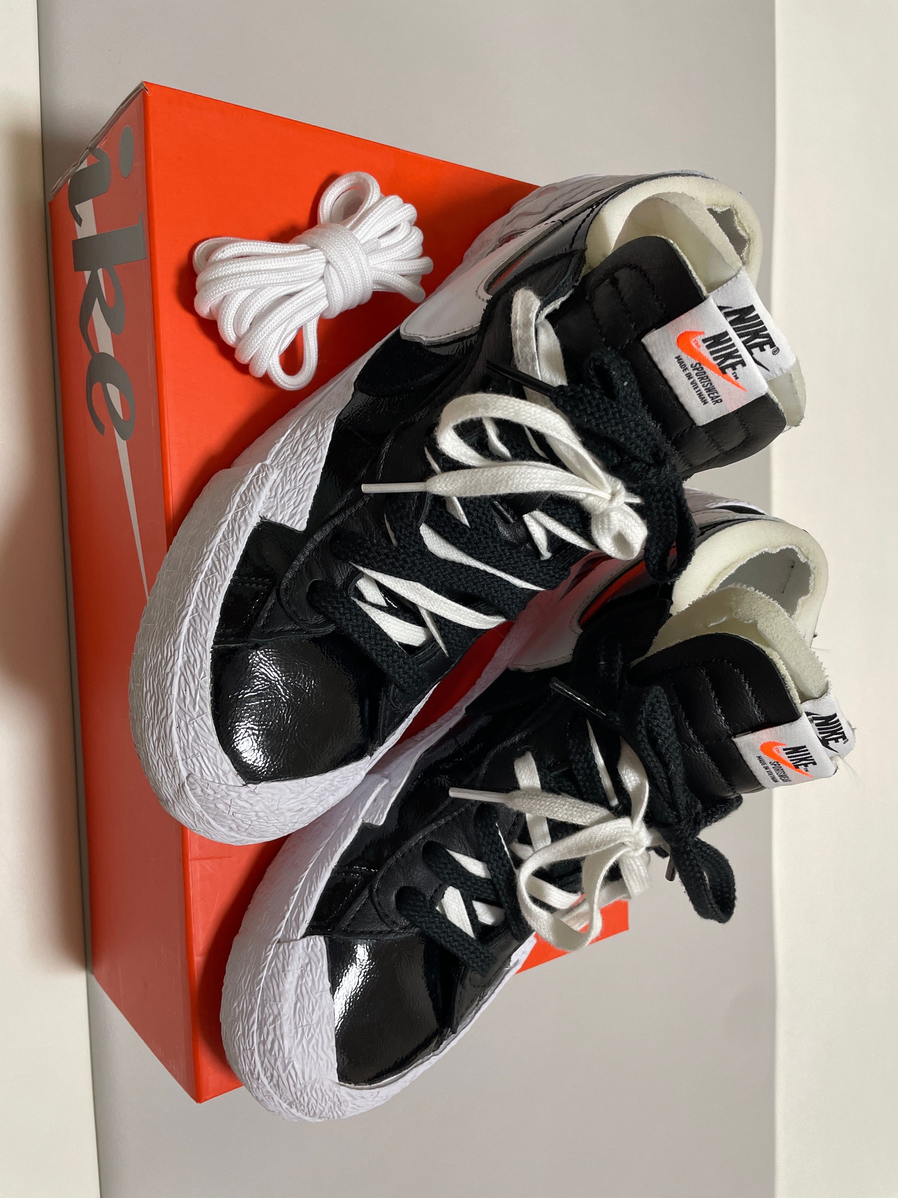 sacai × Nike Blazer Low "Black Patent Leather"