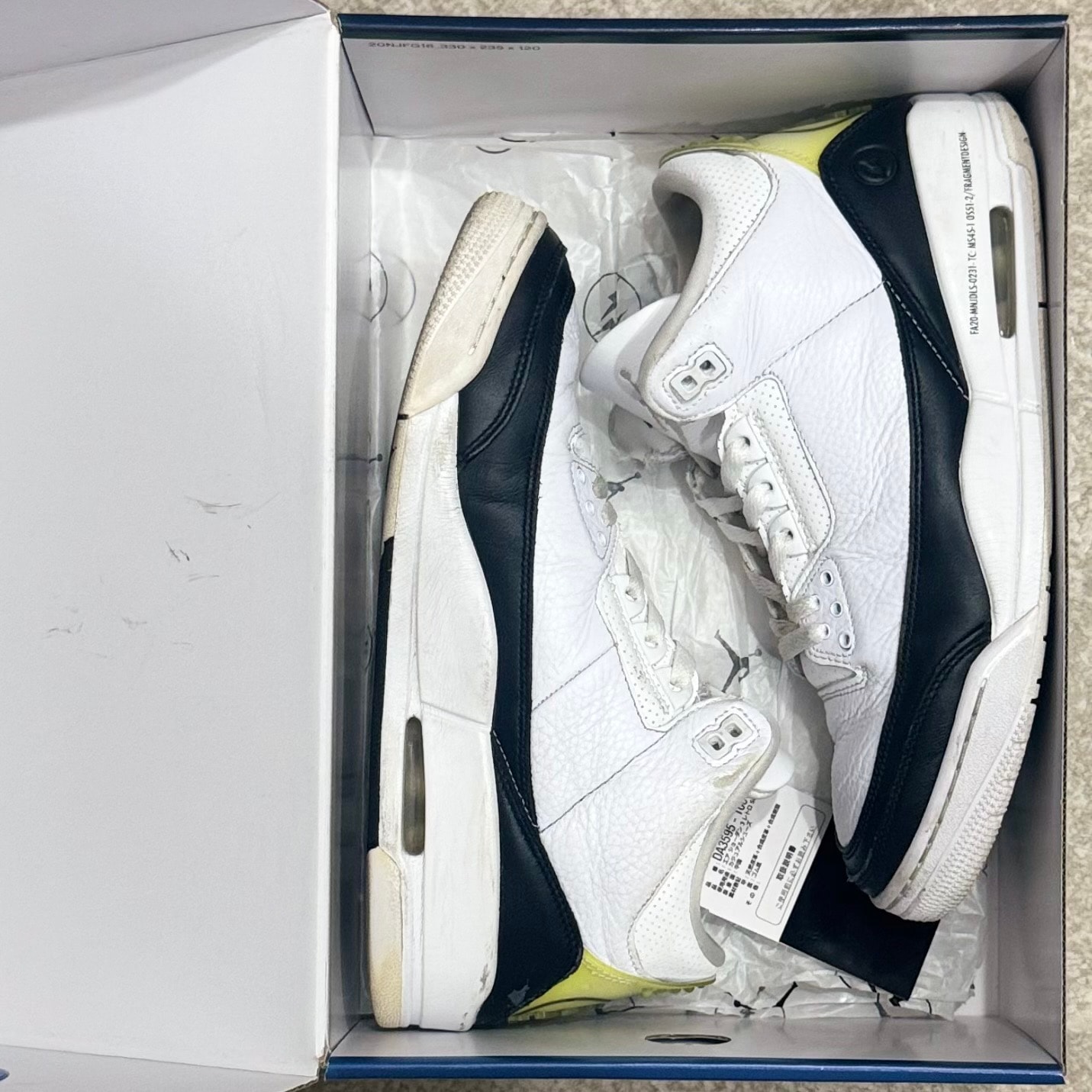 Fragment × Nike Air Jordan 3 "White/Black"