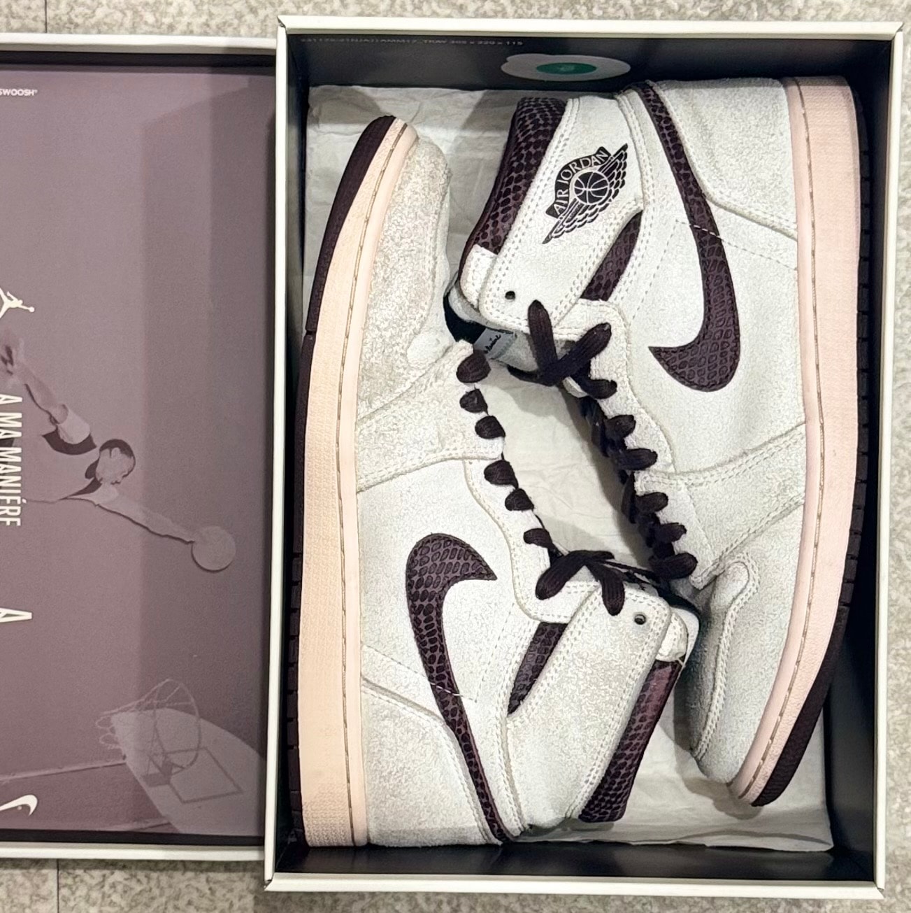 A Ma Maniere × Nike Air Jordan 1 Retro High OG "Sail and Burgundy"