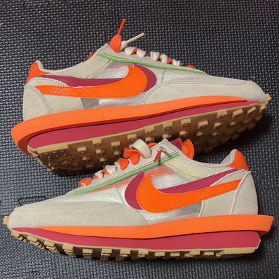 CLOT × Sacai × Nike LD Waffle "Orange Blaze"