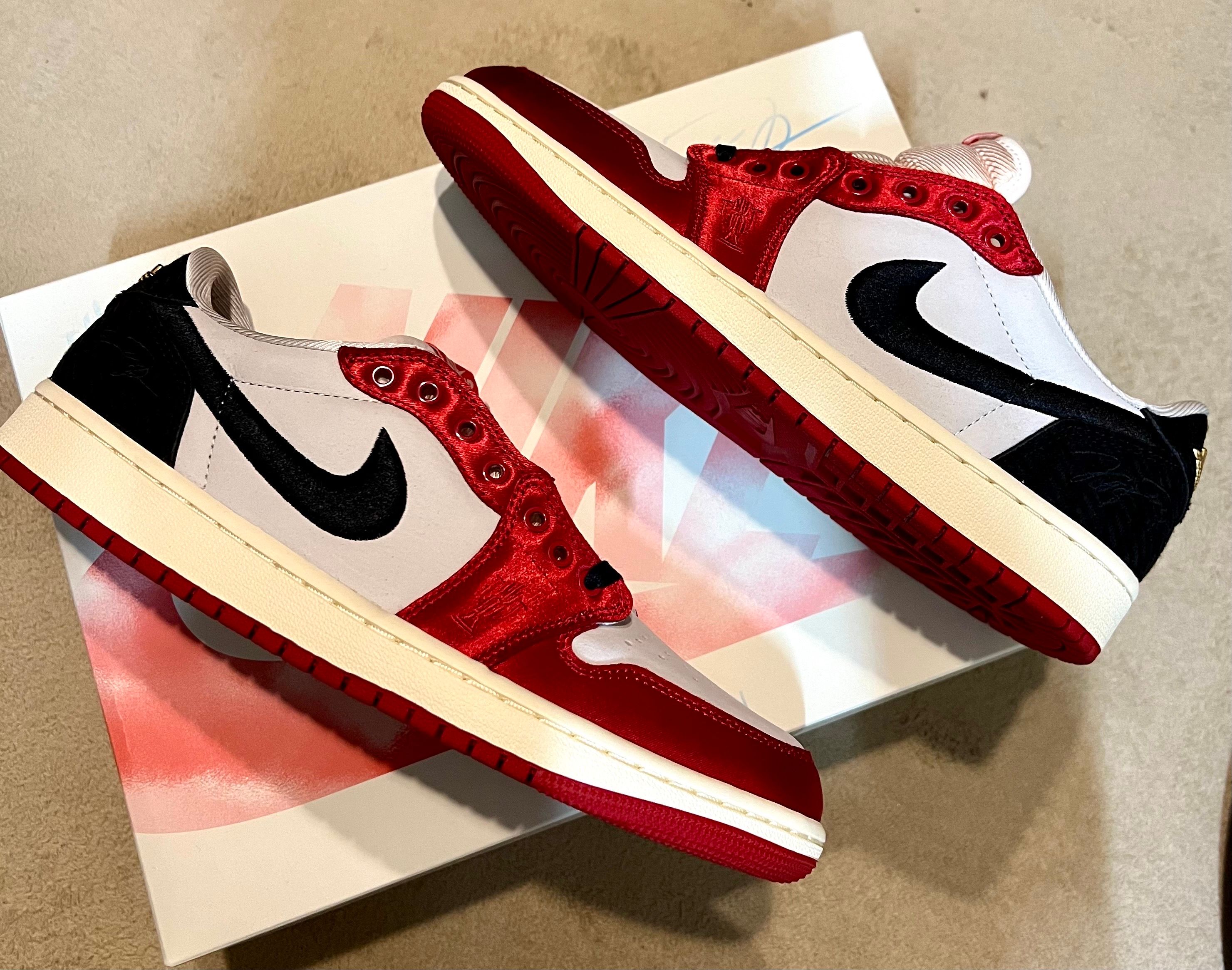 Trophy Room × Nike Air Jordan 1 Low OG "Sail and Varsity Red"