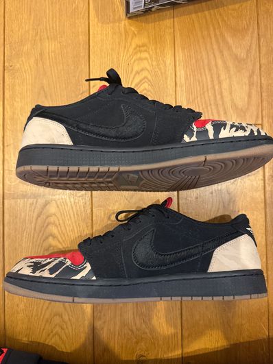 Sole Fly × Nike Air Jordan 1 Low "Black and Sport Red"