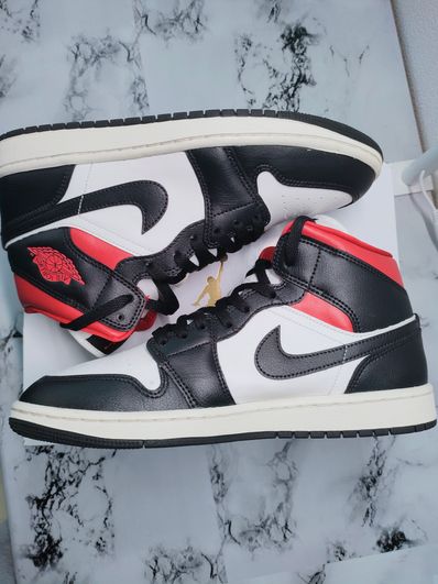 Nike Women's Air Jordan 1 Mid "Black/Gym Red"
