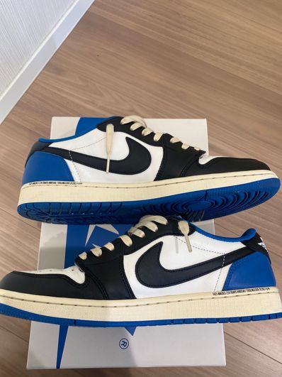 Travis Scott × fragment design × Nike Air Jordan 1 Low OG SP "Military Blue"