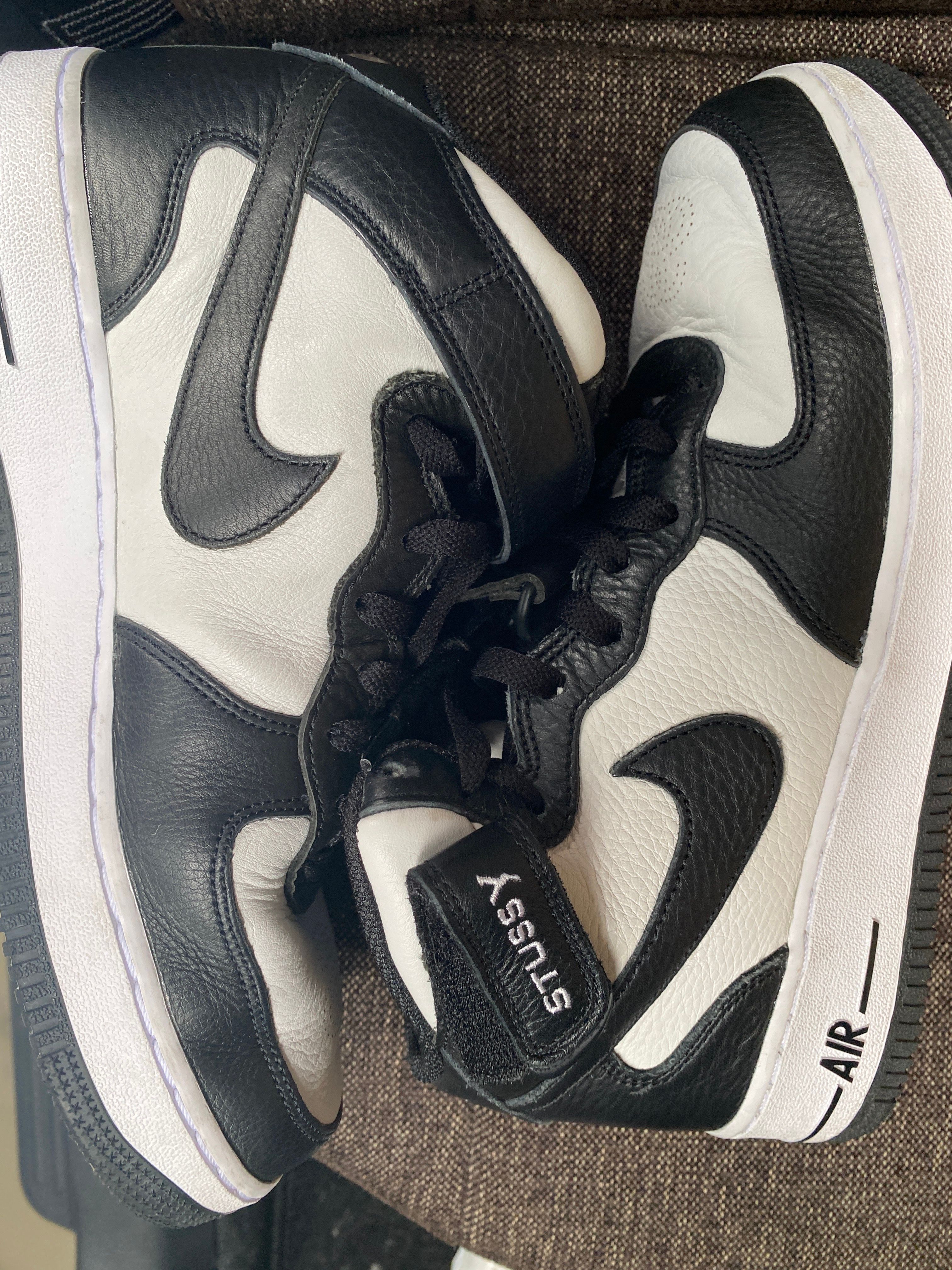 Stussy × Nike Air Force 1 Mid "Black and Light Bone"