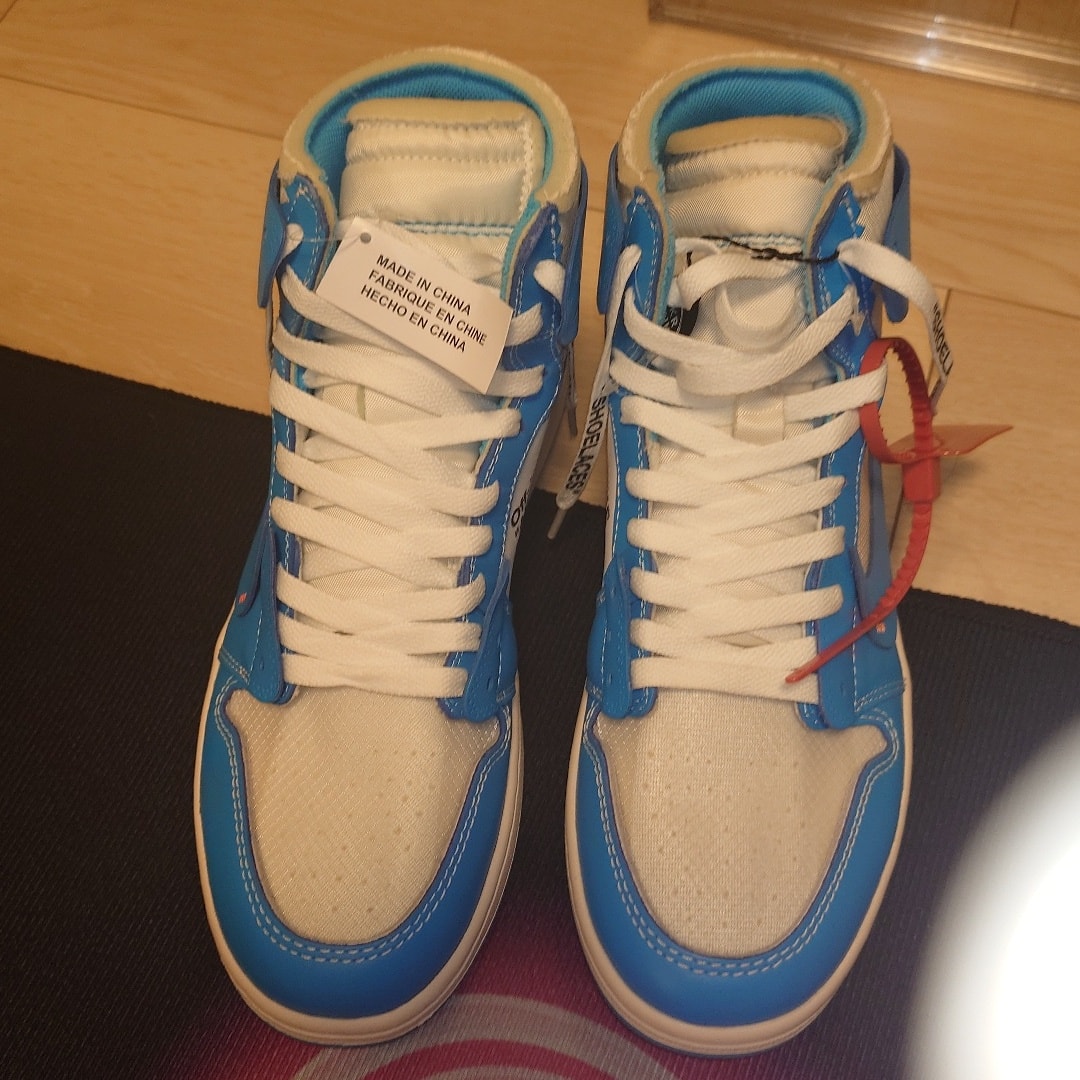Off-White × Nike Air Jordan 1 High UNC "White/Dark Powder Blue"