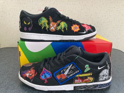 Neck face × Nike SB Dunk Low "Black/White/Multi Color"