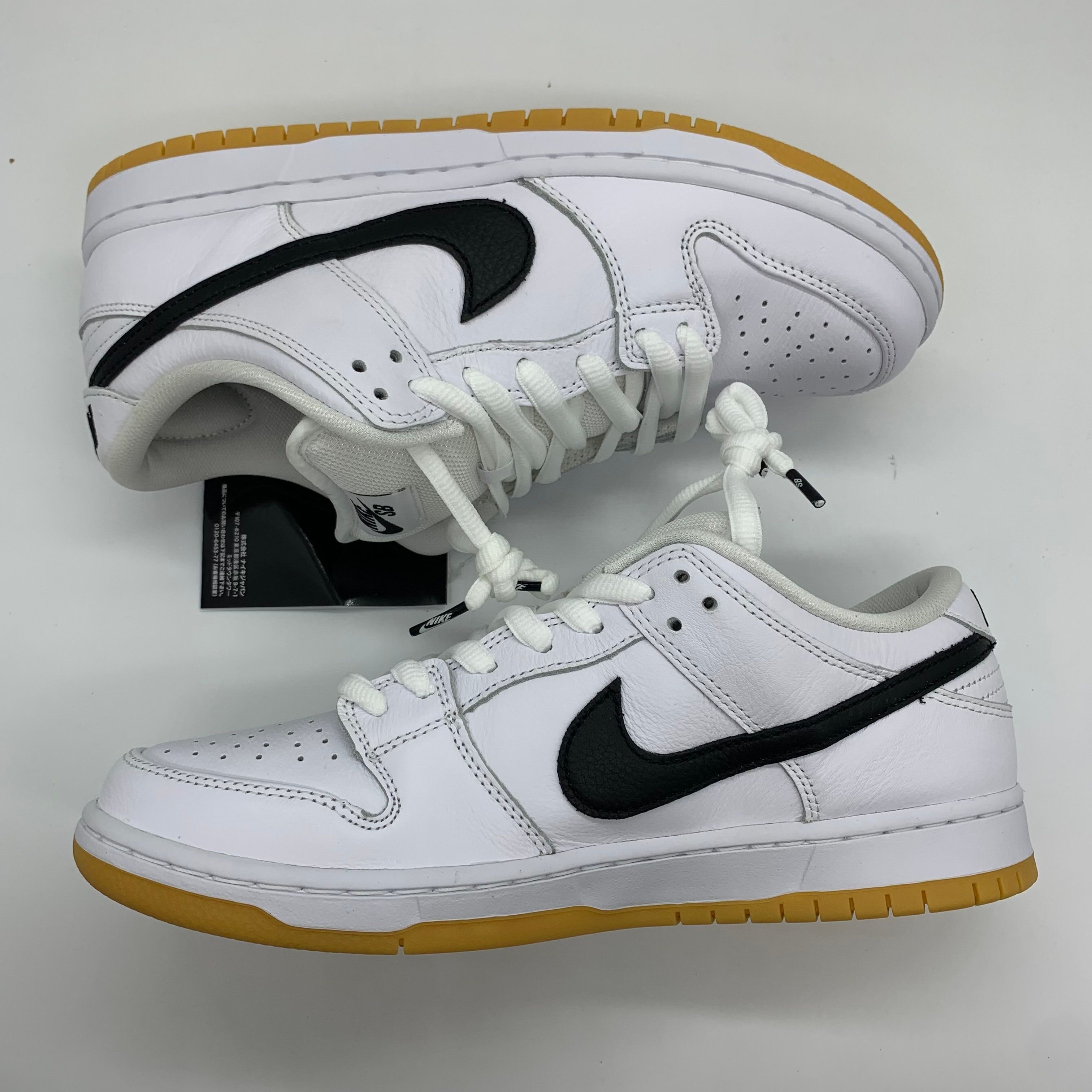 Nike SB Dunk Low Pro "White/Black-White-Gum Light Brown"