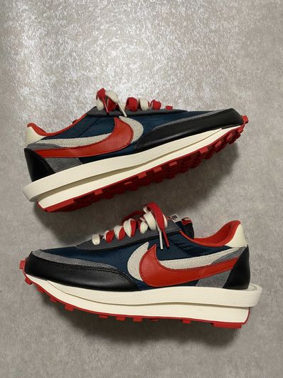 UNDERCOVER × sacai × Nike LD Waffle "Midnight Spruce/Pale Ivory-Dark Grey-University Red"