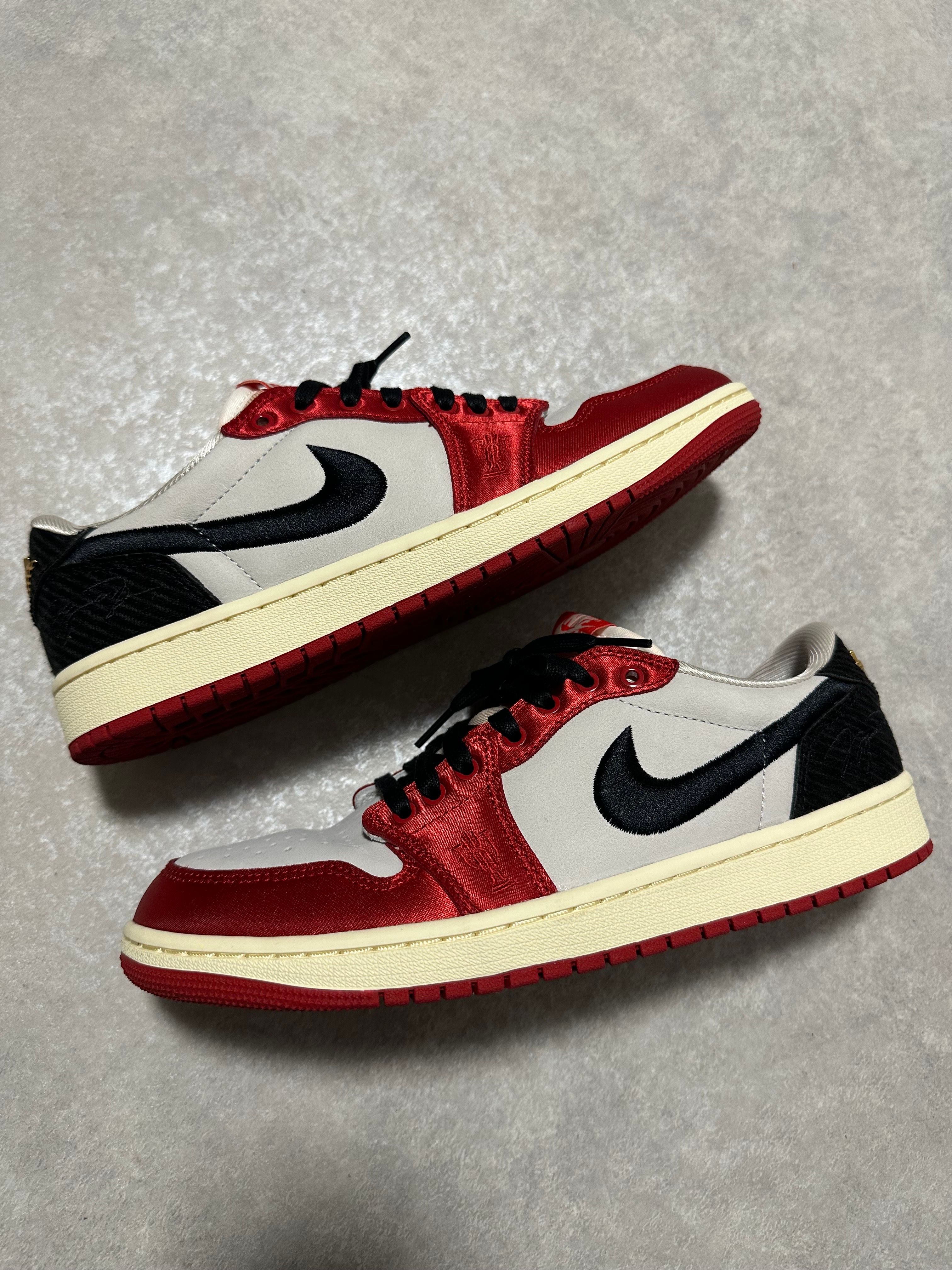 Trophy Room × Nike Air Jordan 1 Low OG "Sail and Varsity Red"
