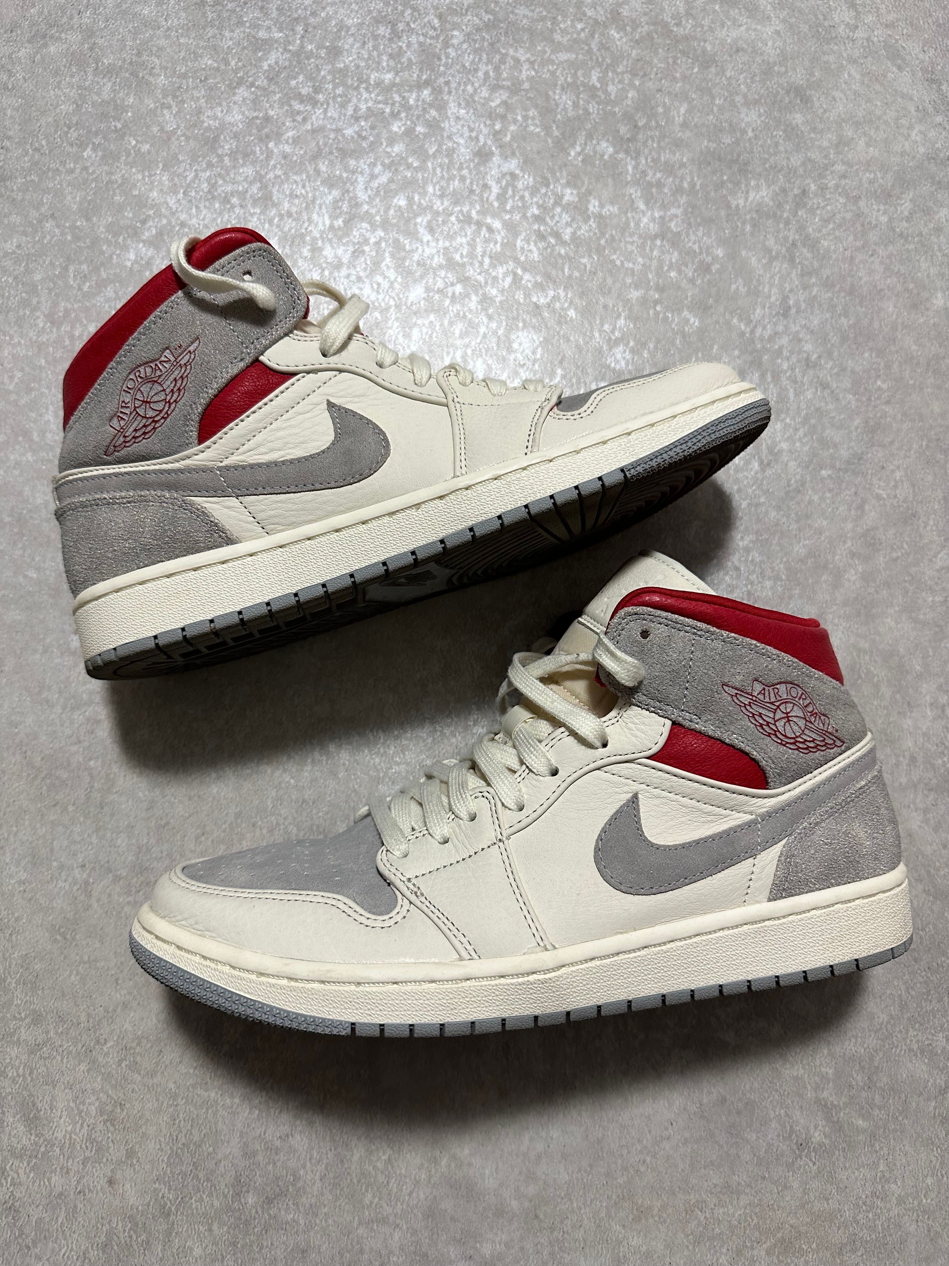 SNS×NIKE AIR JORDAN 1 MID "GREY/RED"