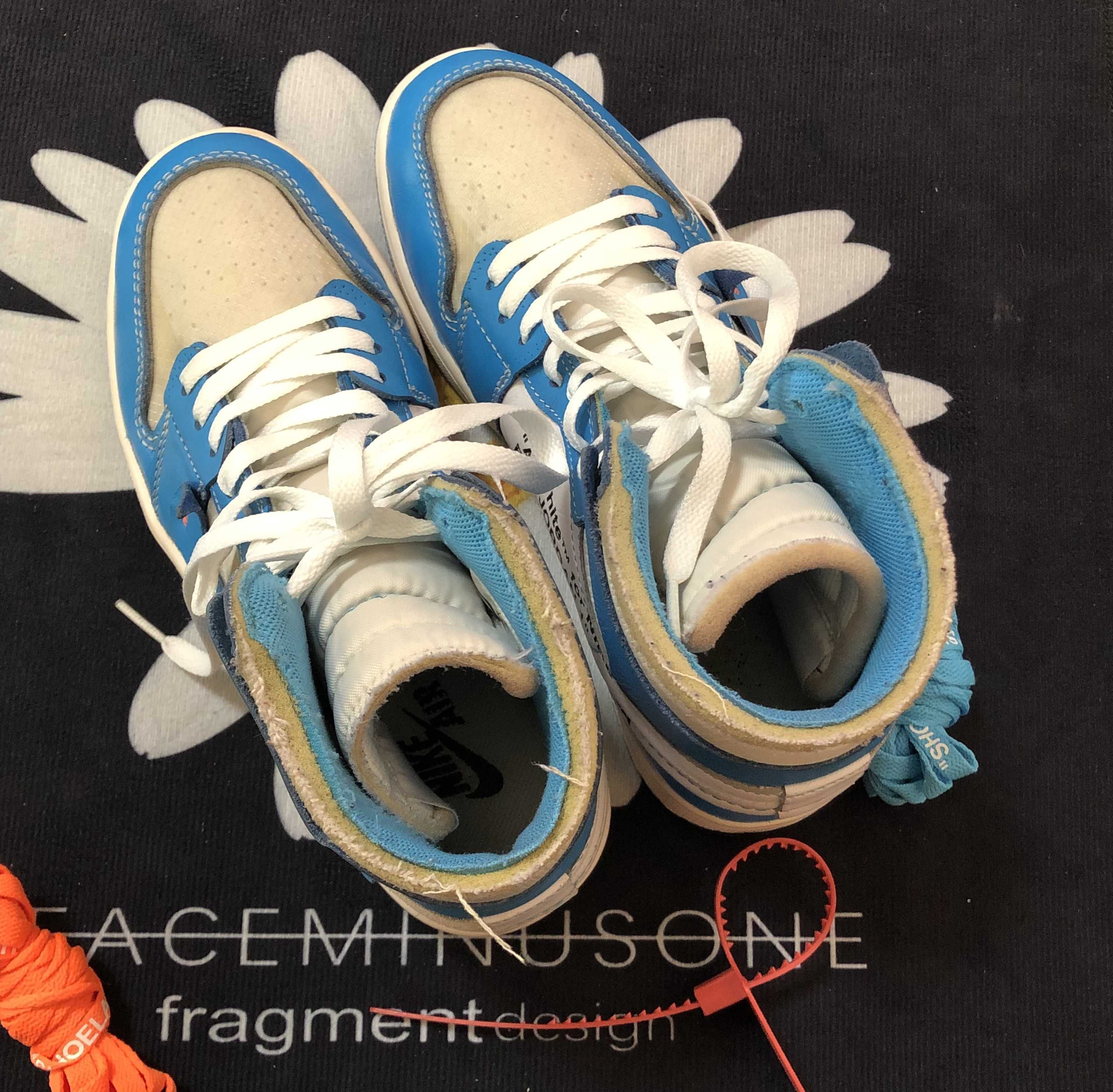 Off-White × Nike Air Jordan 1 High UNC "White/Dark Powder Blue"