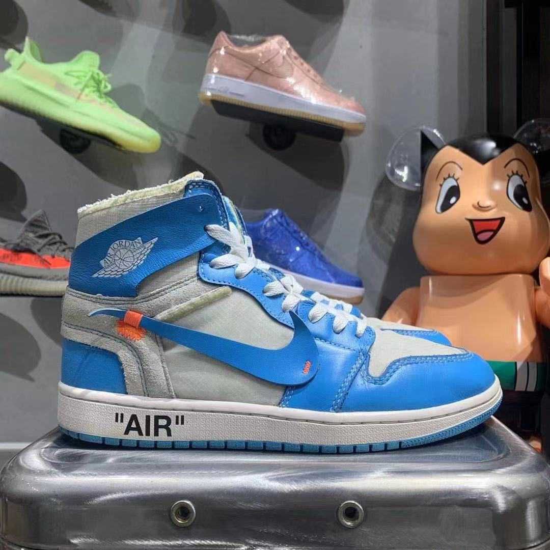 Off-White × Nike Air Jordan 1 High UNC "White/Dark Powder Blue"