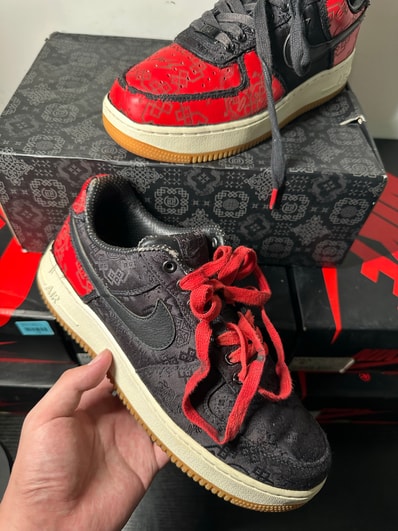fragment design × CLOT × Nike Air Force 1 Low "Black"
