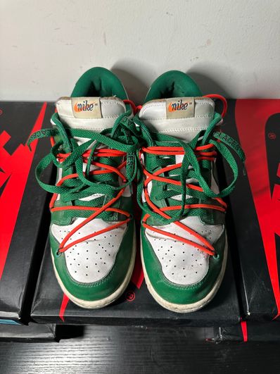 Off-White × Nike Dunk Low "White/Pine Green"