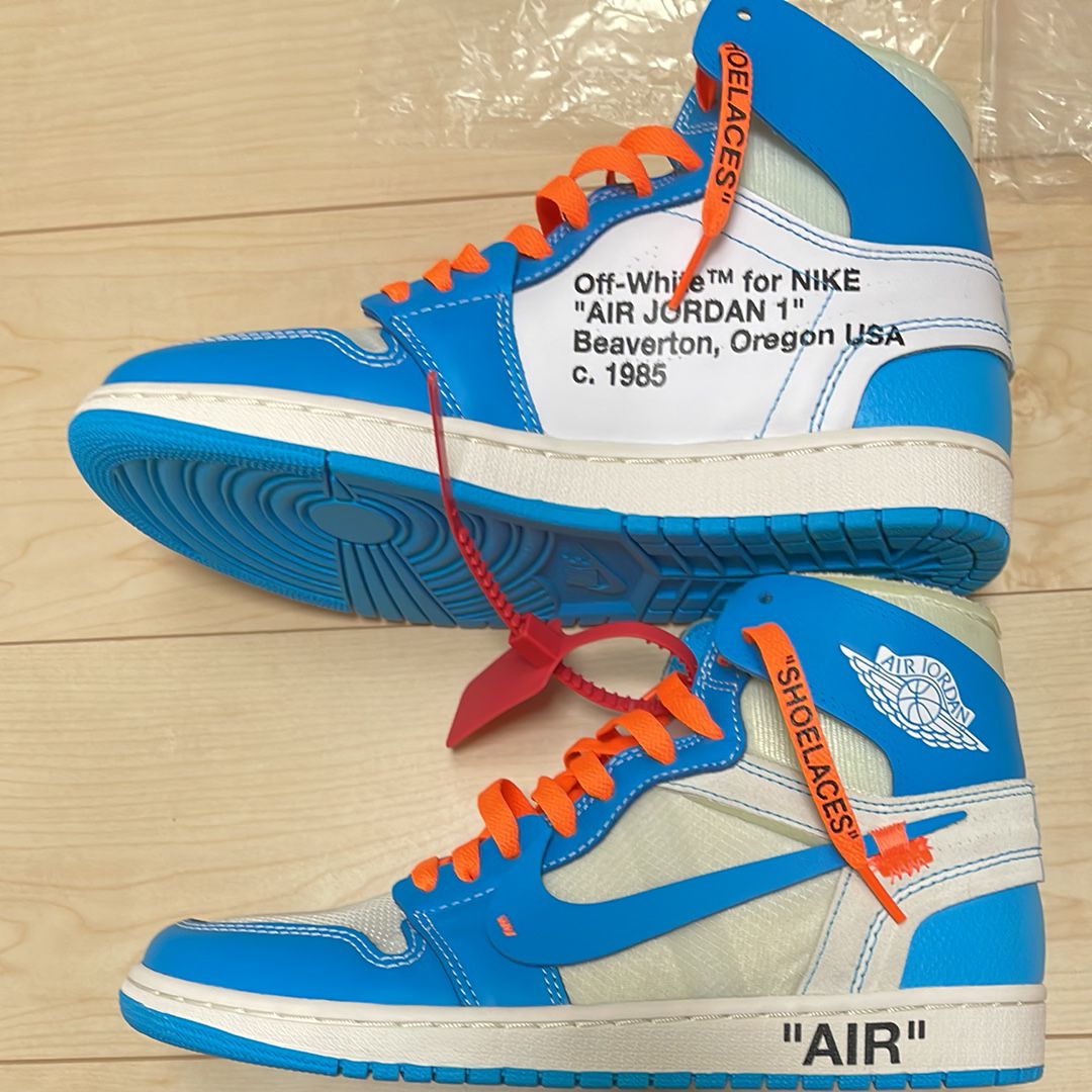 Off-White × Nike Air Jordan 1 High UNC "White/Dark Powder Blue"