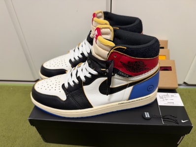 fragment design × UNION × Nike Air Jordan 1 High OG "Black/Varsity Red"