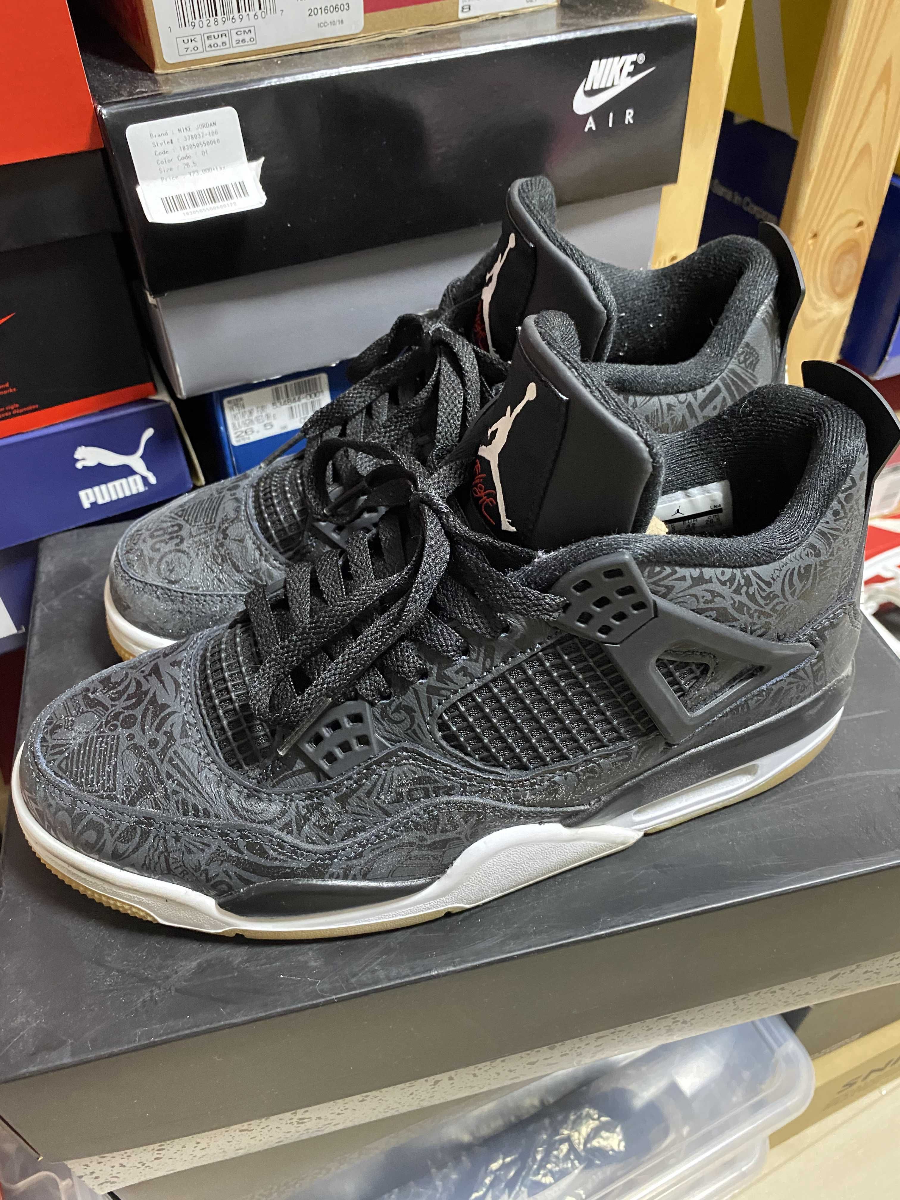 Nike Air Jordan 4 Retro "Laser Black/Gum"