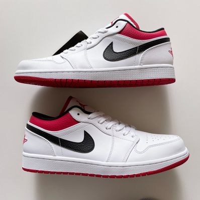 NIKE AIR JORDAN 1 LOW "WHITE/UNIVERSITY RED/BLACK"