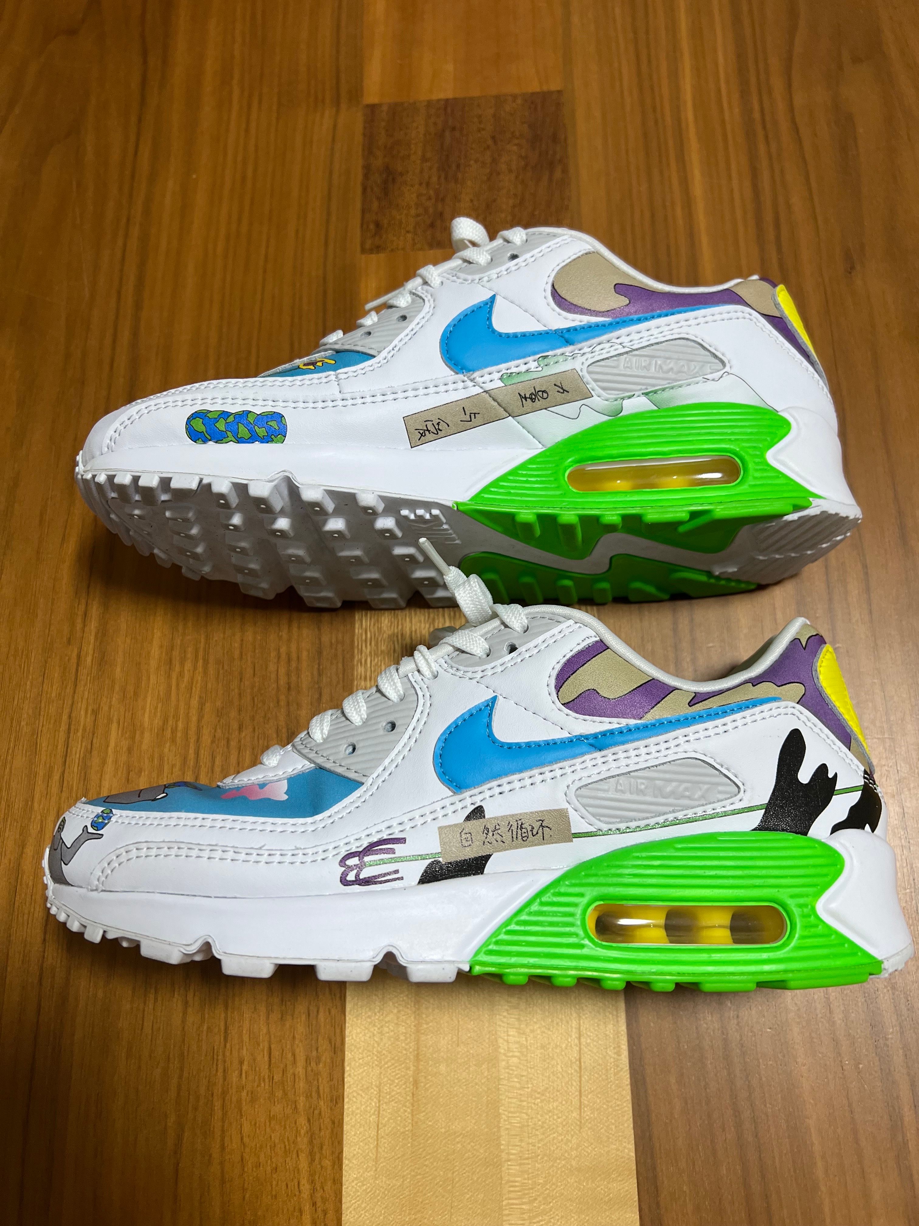 RUOHAN WANG × NIKE AIR MAX 90 FLYLEATHER "WHITE/MULTI COLOR"
