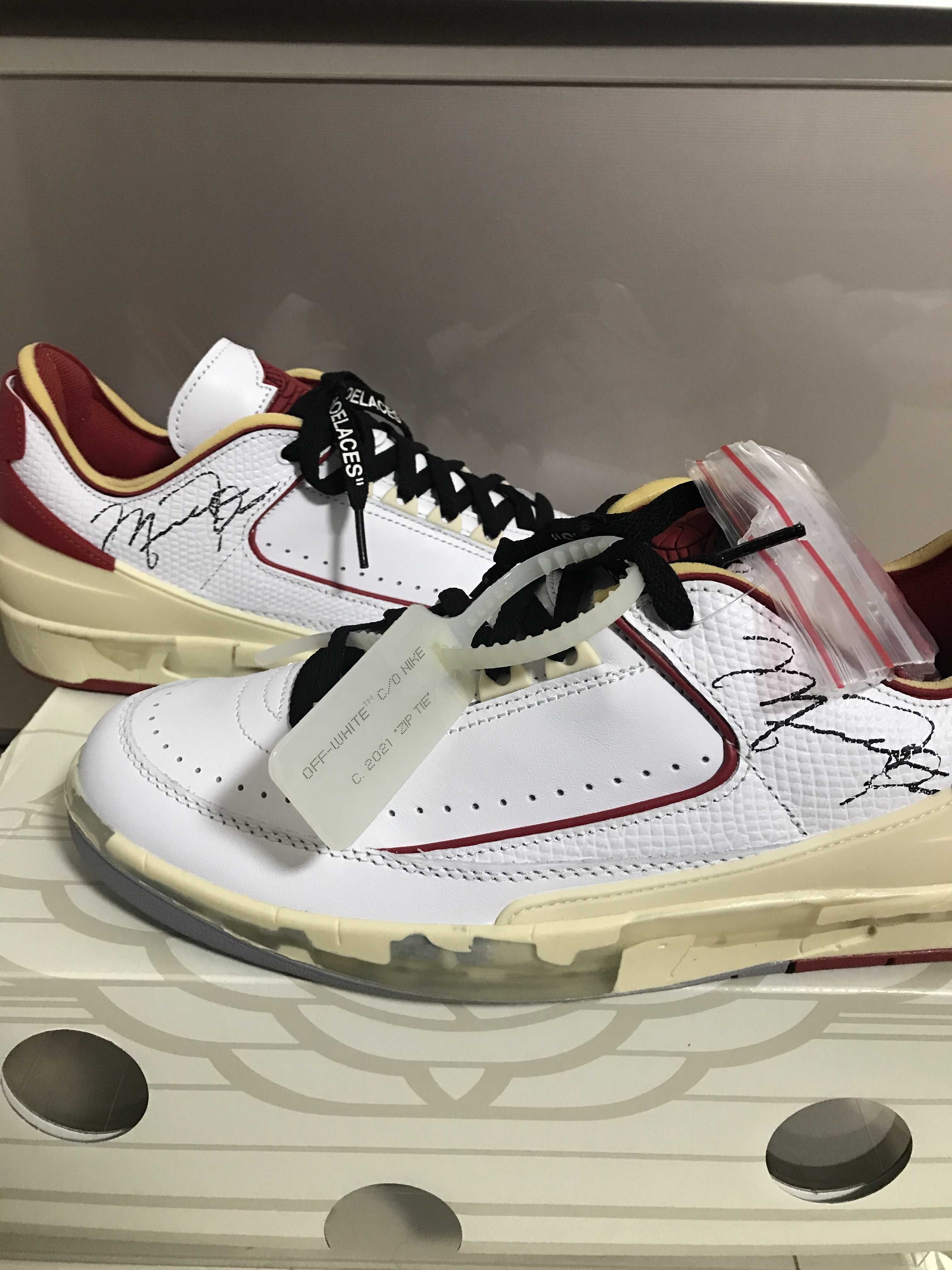 Off-White × Nike Air Jordan 2 Low "White and Varsity Red"
