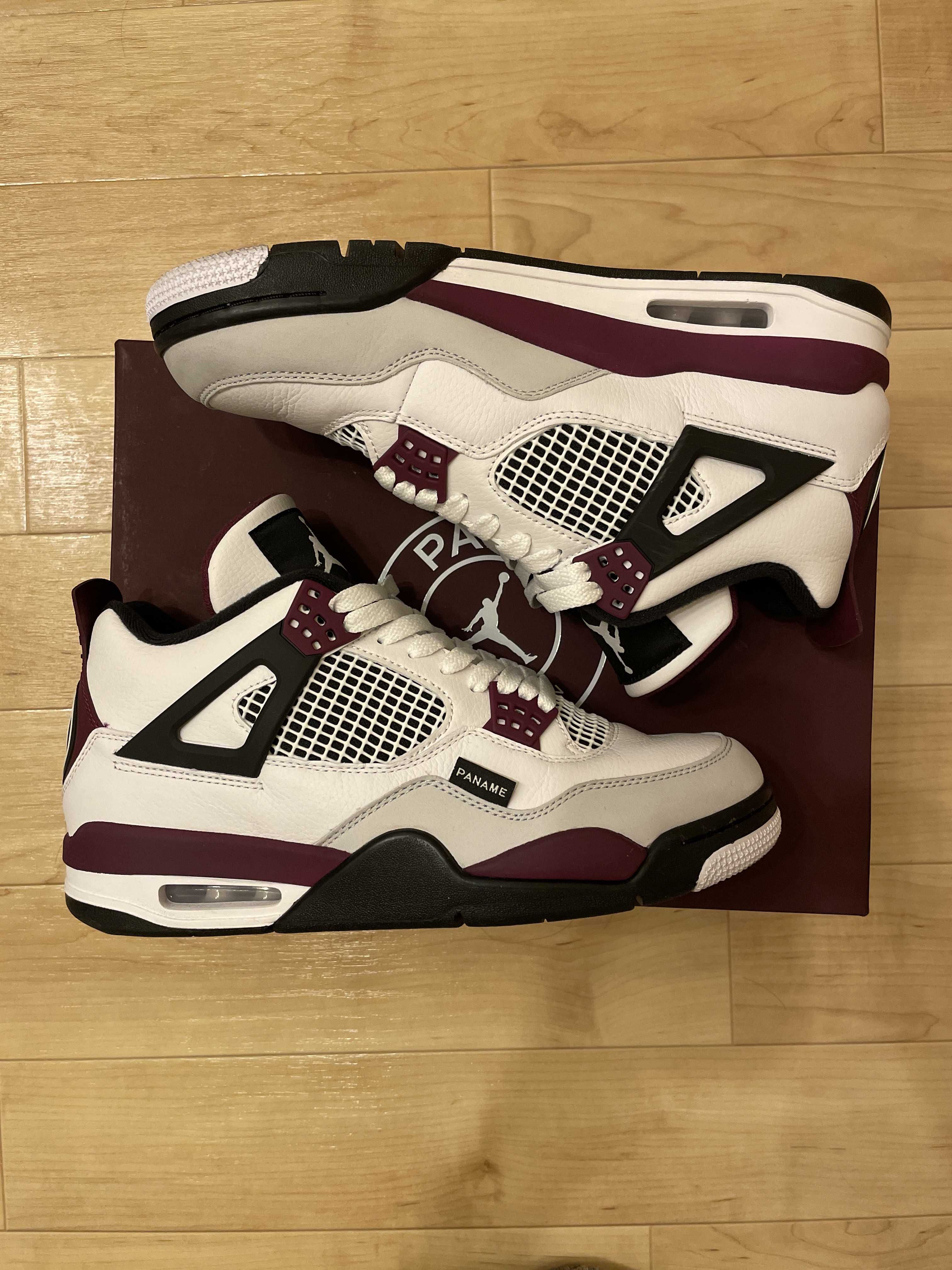 Paris Saint Germain ×Nike Air Jordan 4 Retro "White/Bordeaux/Neutral Gray"