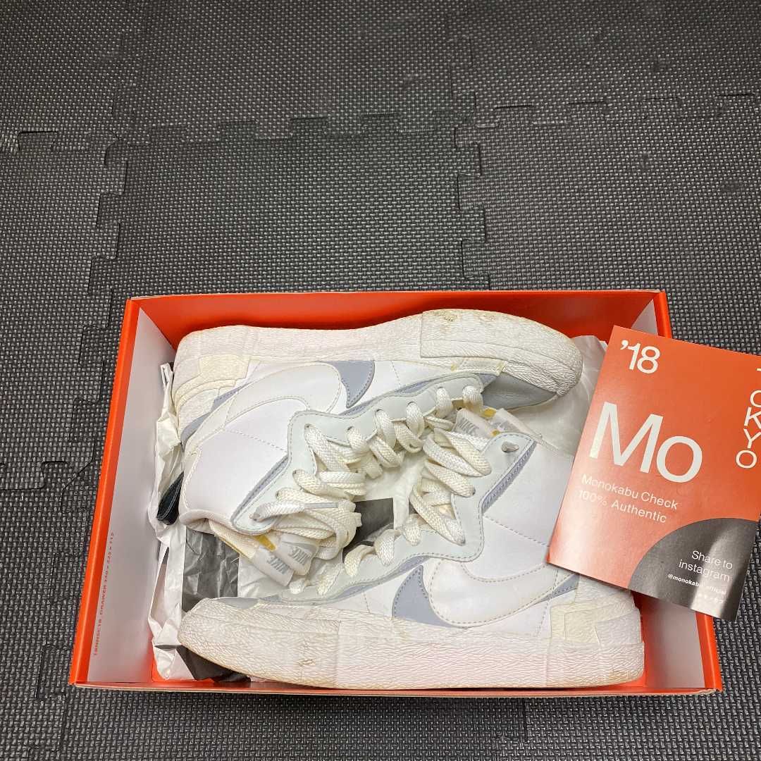 sacai × NIKE BLAZER MID "WHITE/WOLF GREY"