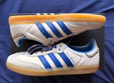 Wales Bonner × adidas Nylon Samba "Wonder Clay/Team Royal Blue/Wonder White"
