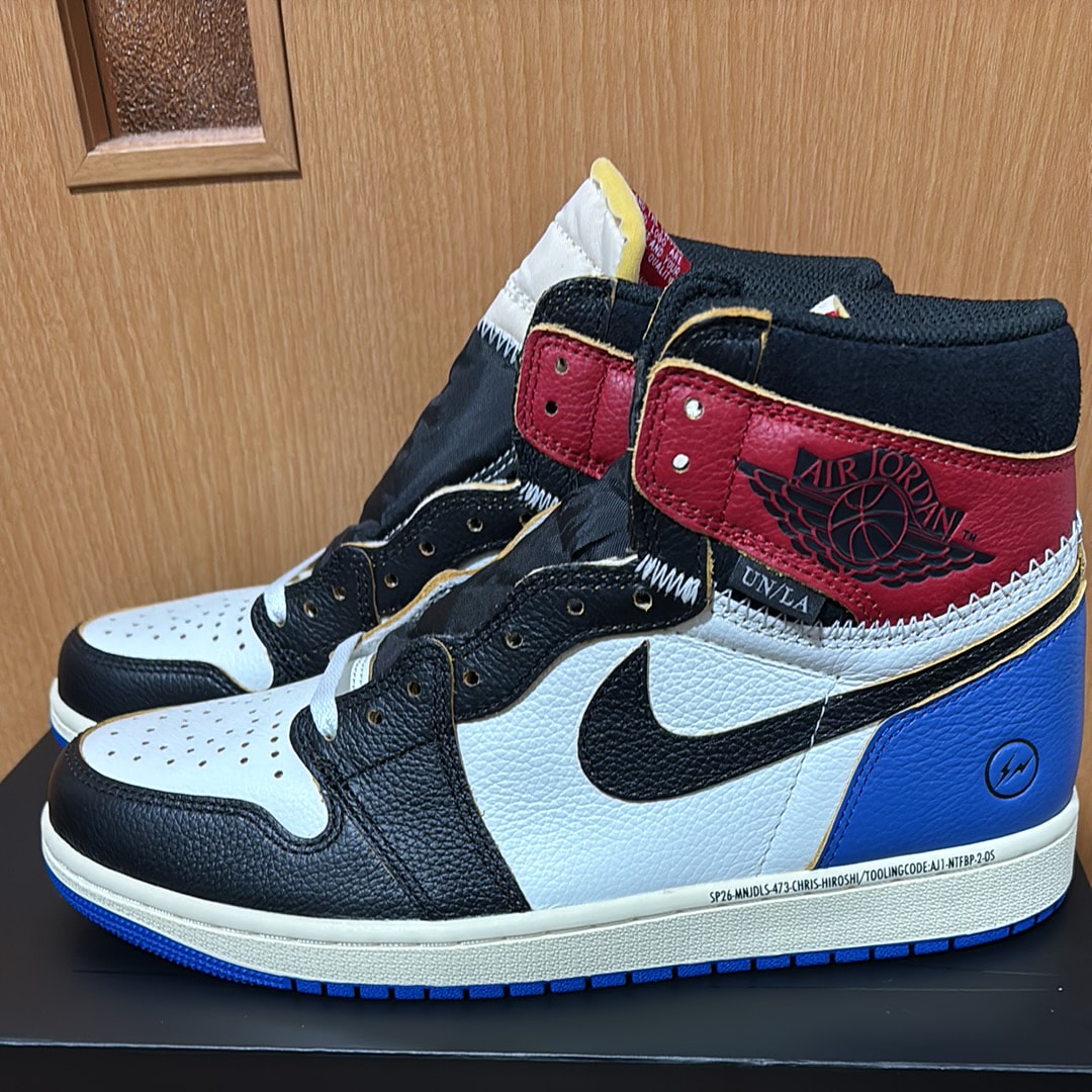 fragment design × UNION × Nike Air Jordan 1 High OG "Black/Varsity Red"